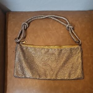 Eloquii Elegant Gold Chainmail Evening Bag